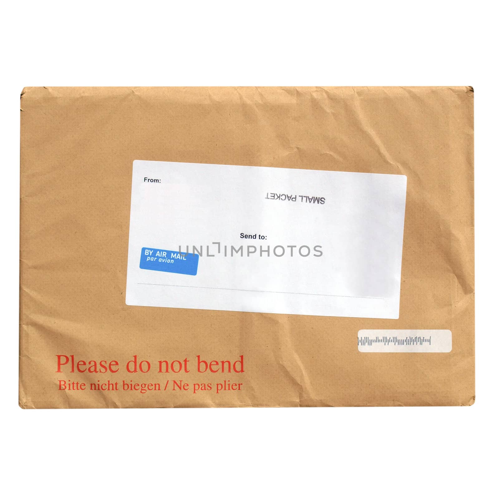 A letter envelope for mail postage shipping