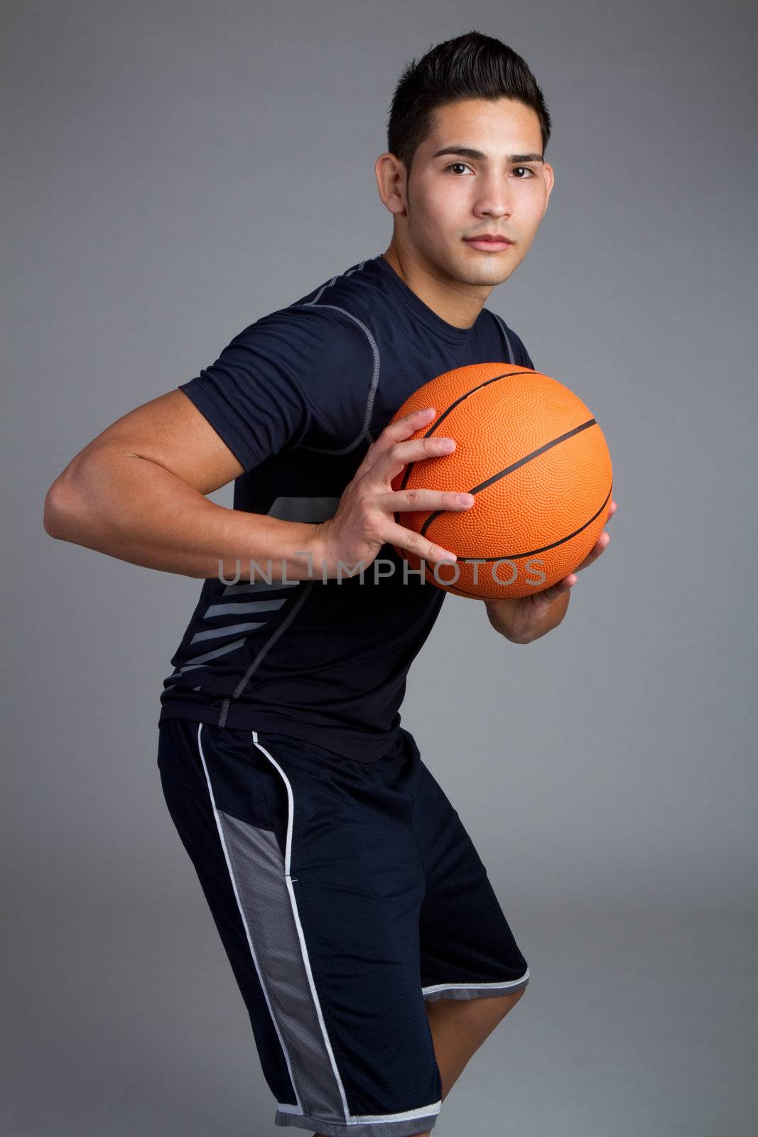 Young male basketball player