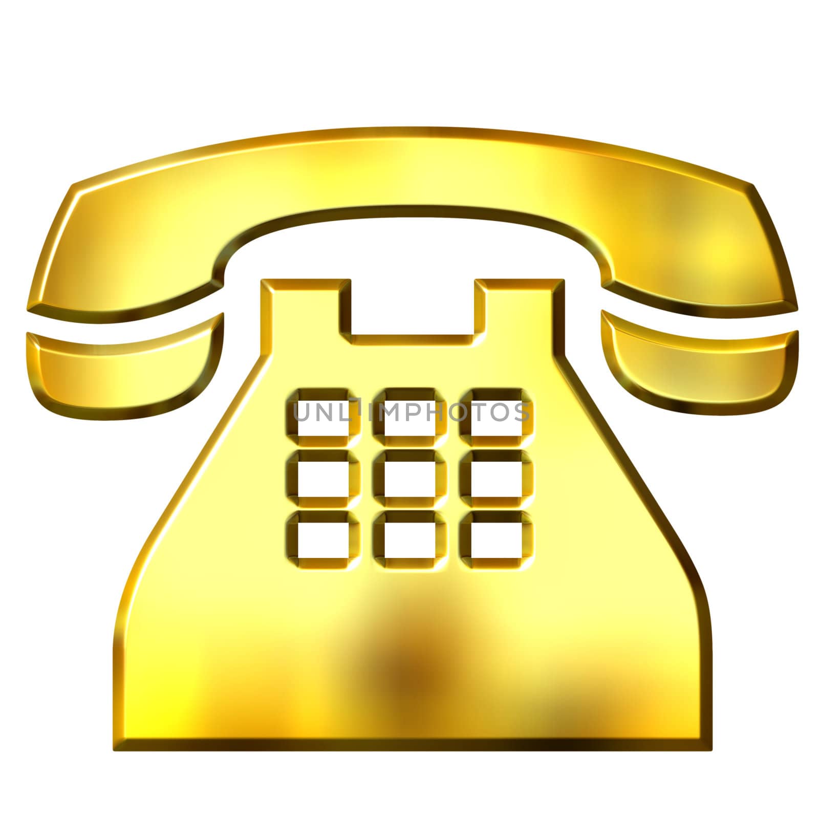 3D Golden Telephone by Georgios