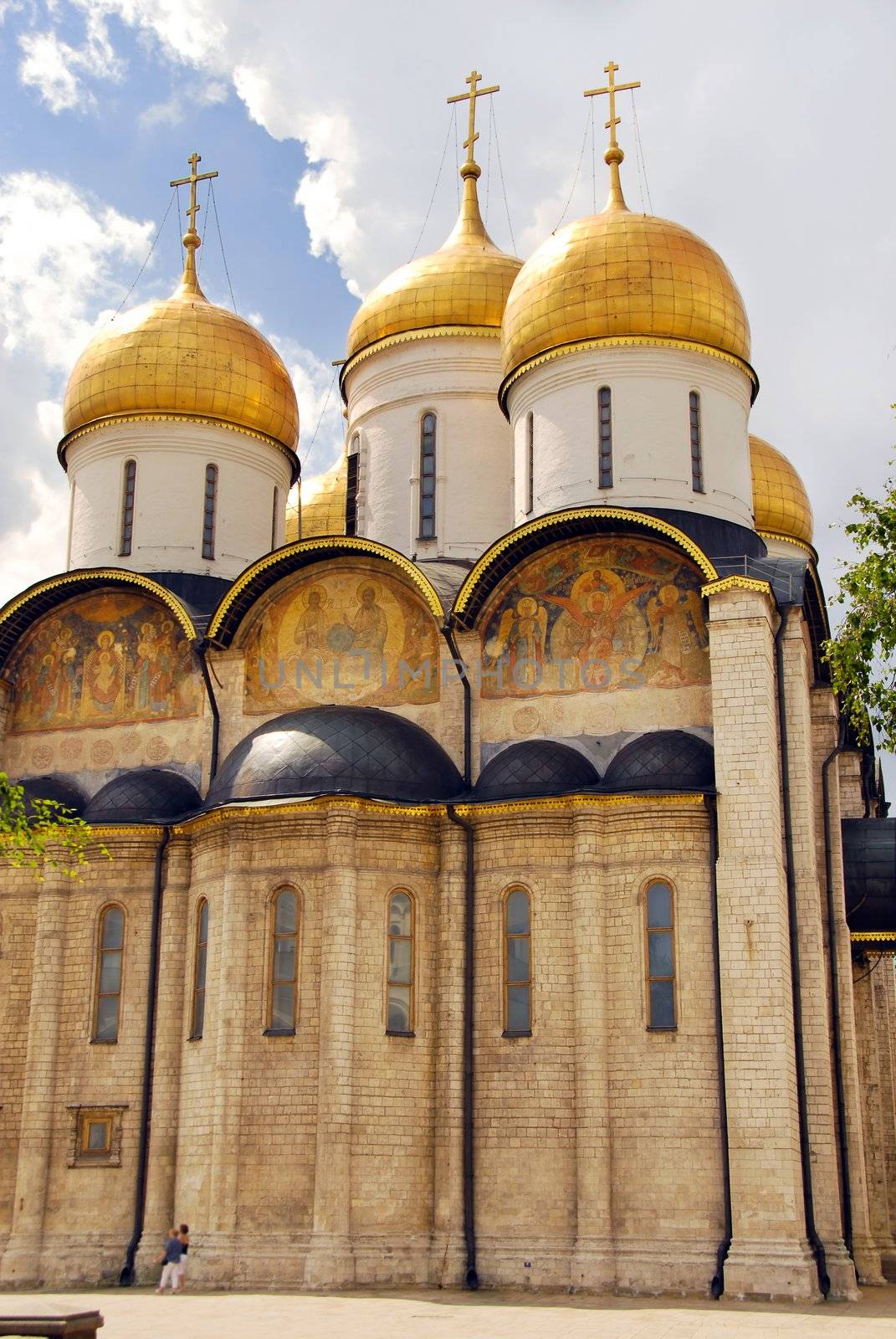 exterior of the Assumption cathedral in Moscow Kremlin, Russia