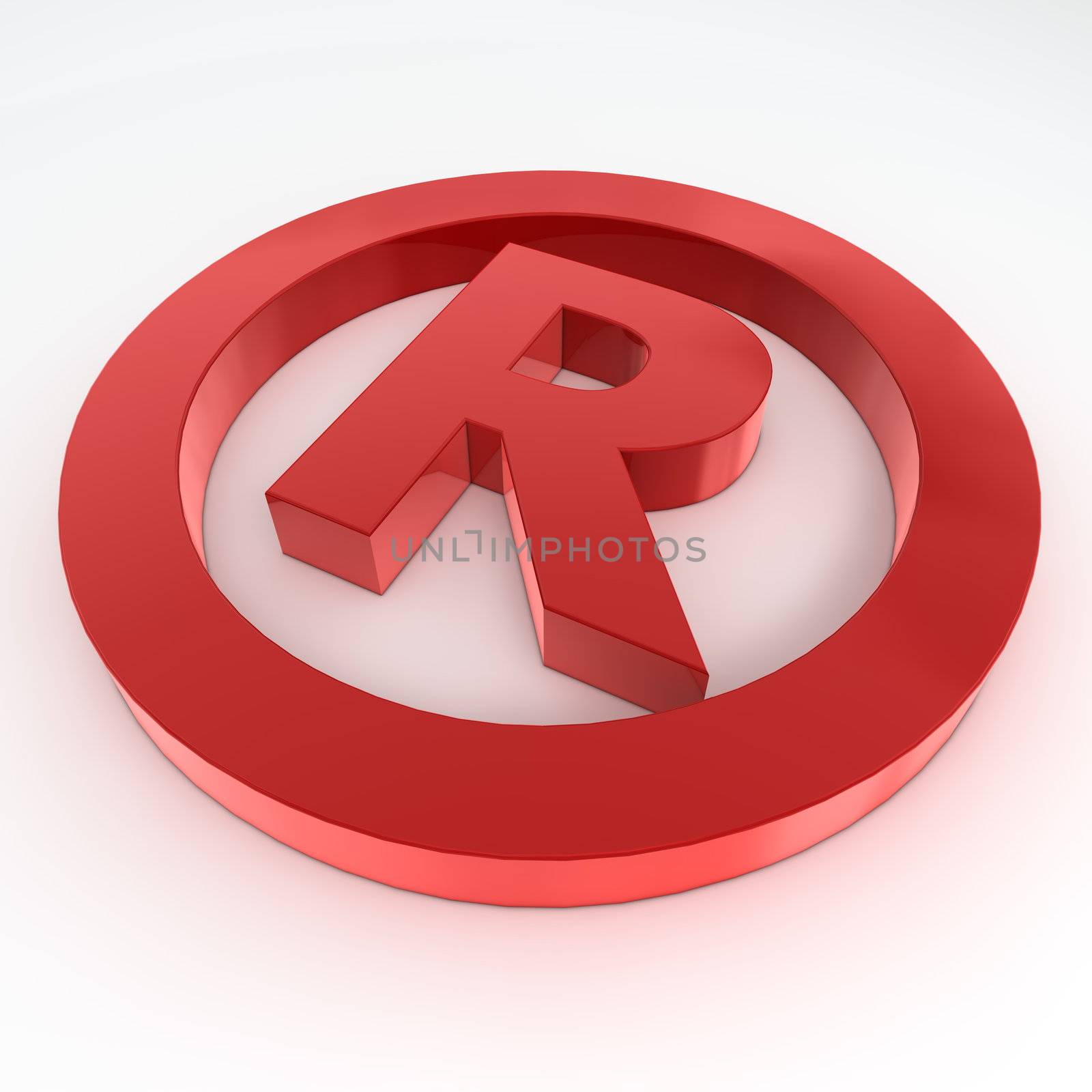 Red Shiny Registered Trademark Symbol by PixBox