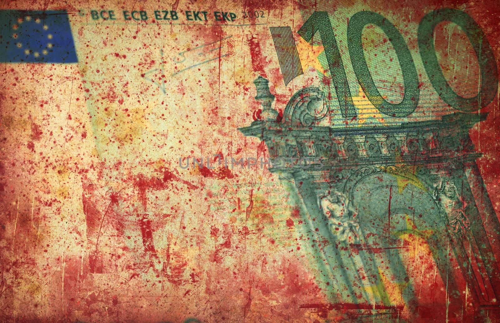 Grunge bloody money textured background with space for your text