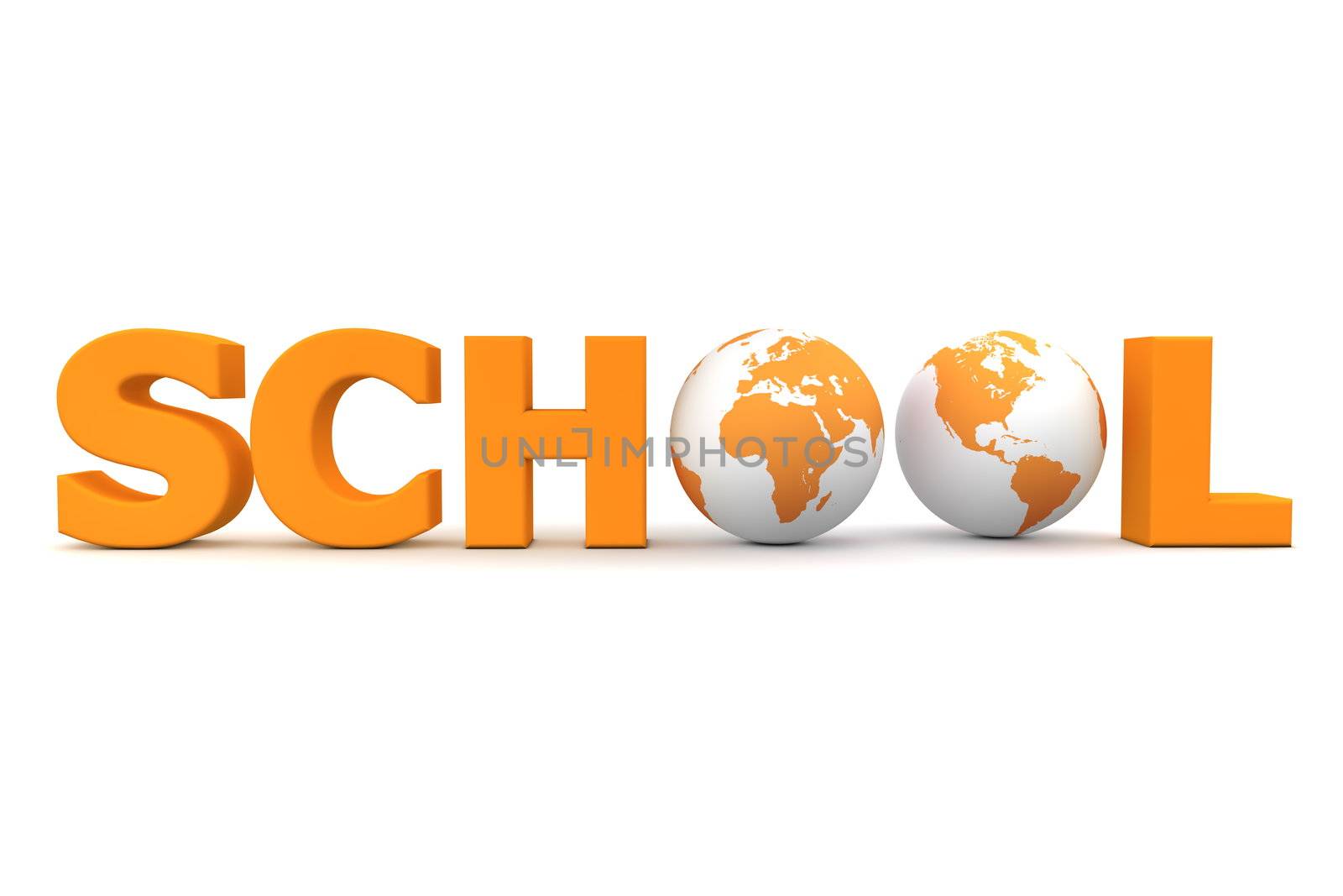 Global School in Orange - Two Globes by PixBox