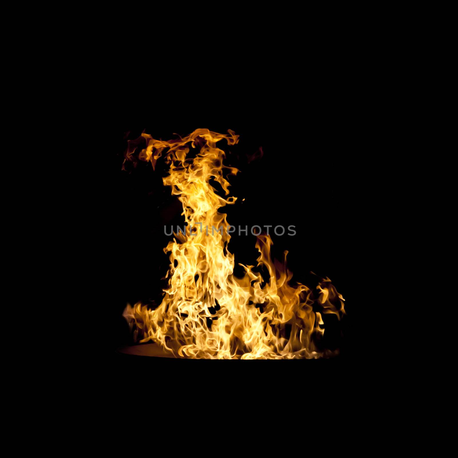 An image of a nice fire on black background