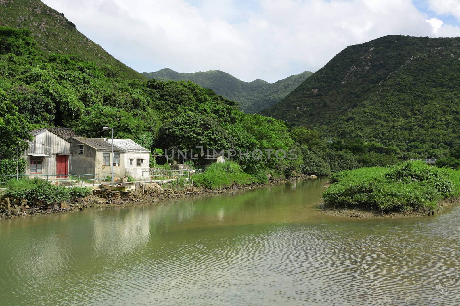 house beside lake
