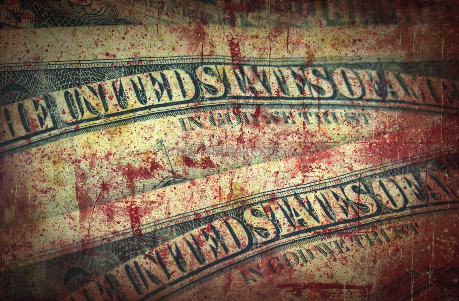 Grunge bloody money textured background with space for your text