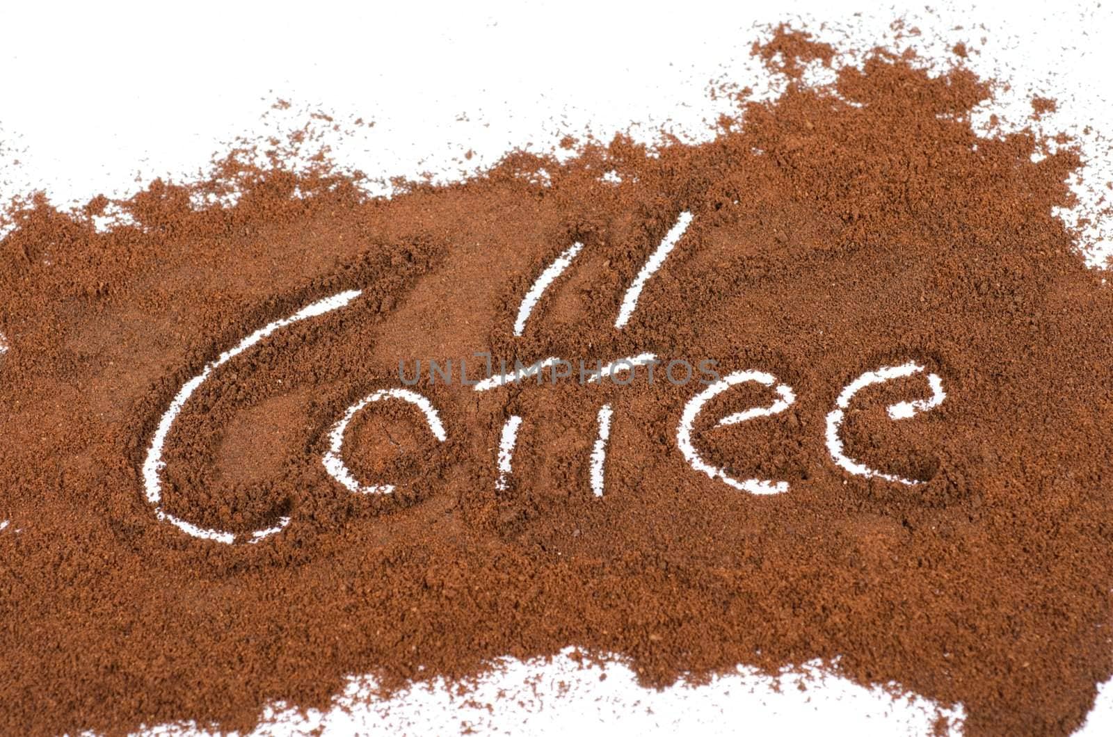 milled coffee sign on a white background