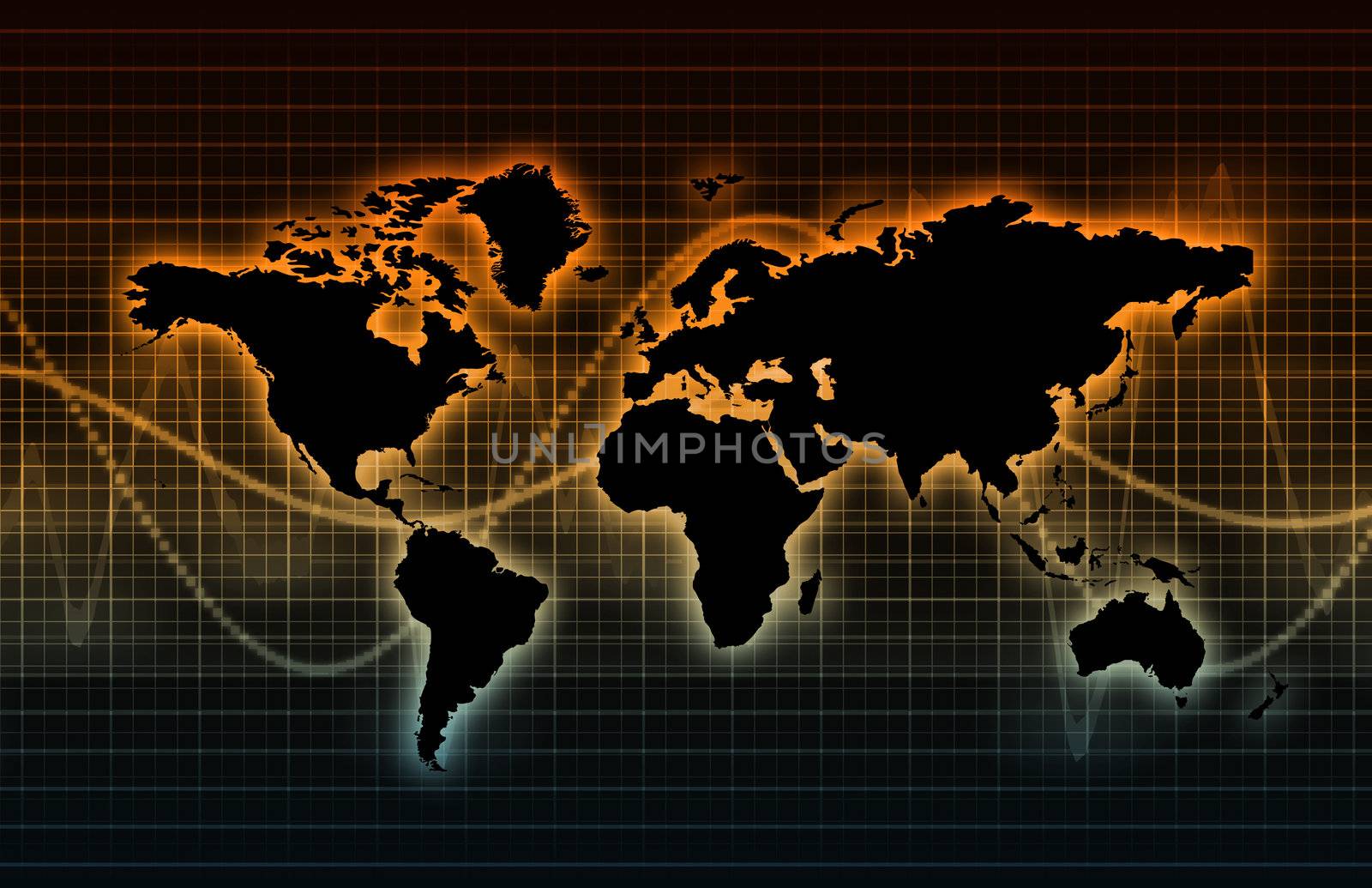 Online Business Background With Art Glowing Lines