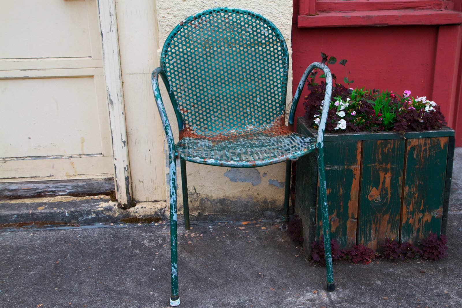 Old chair and flower box by bobkeenan