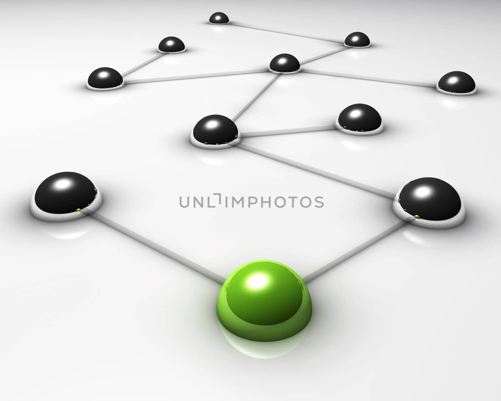 Abstract demonstration of network and communication - 3D