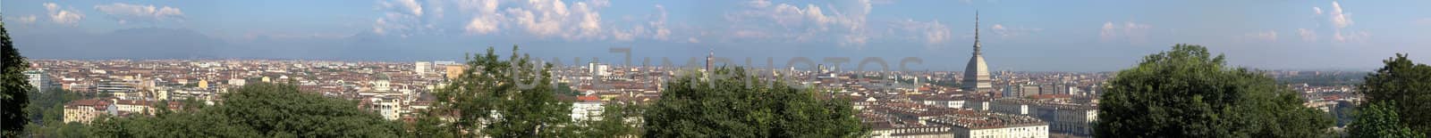 City of Turin (Torino) skyline panorama seen from the hill
