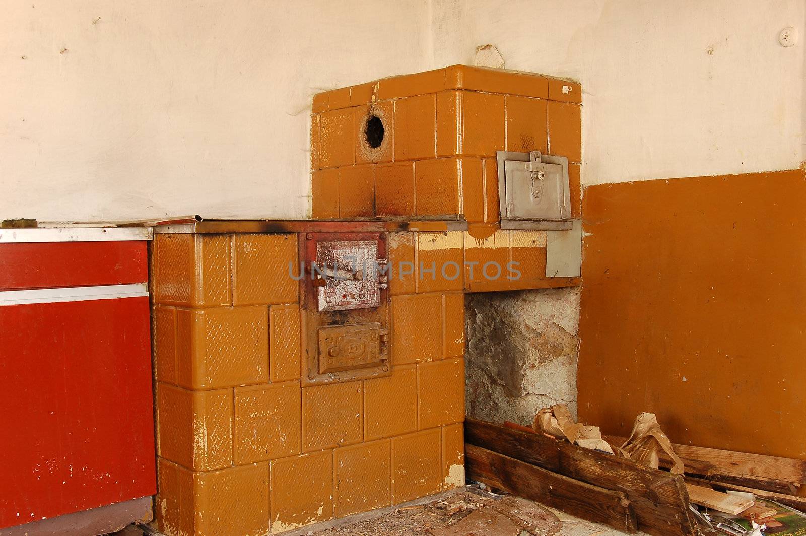 antique kitchen with oven at old willage house