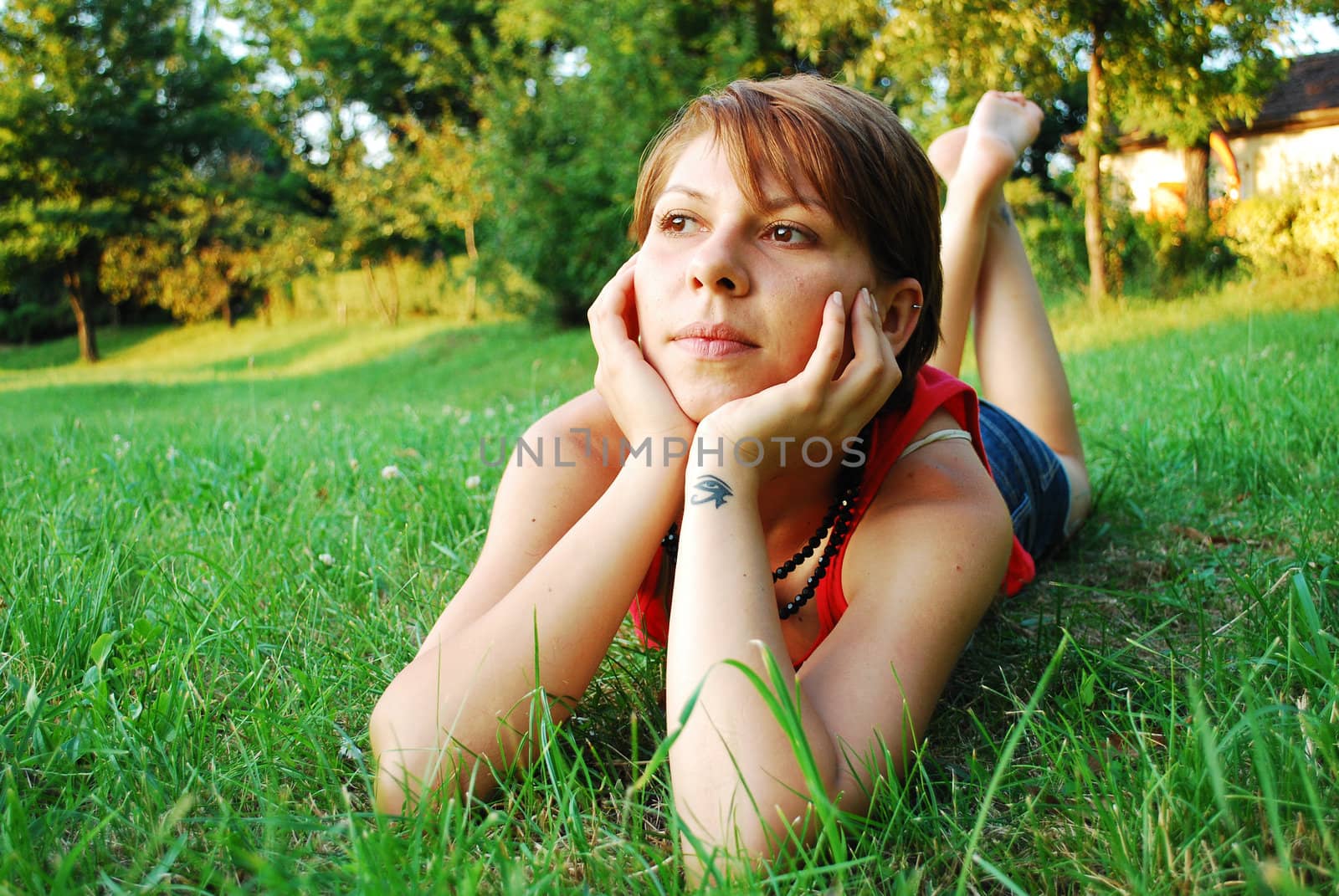 girl in green grass