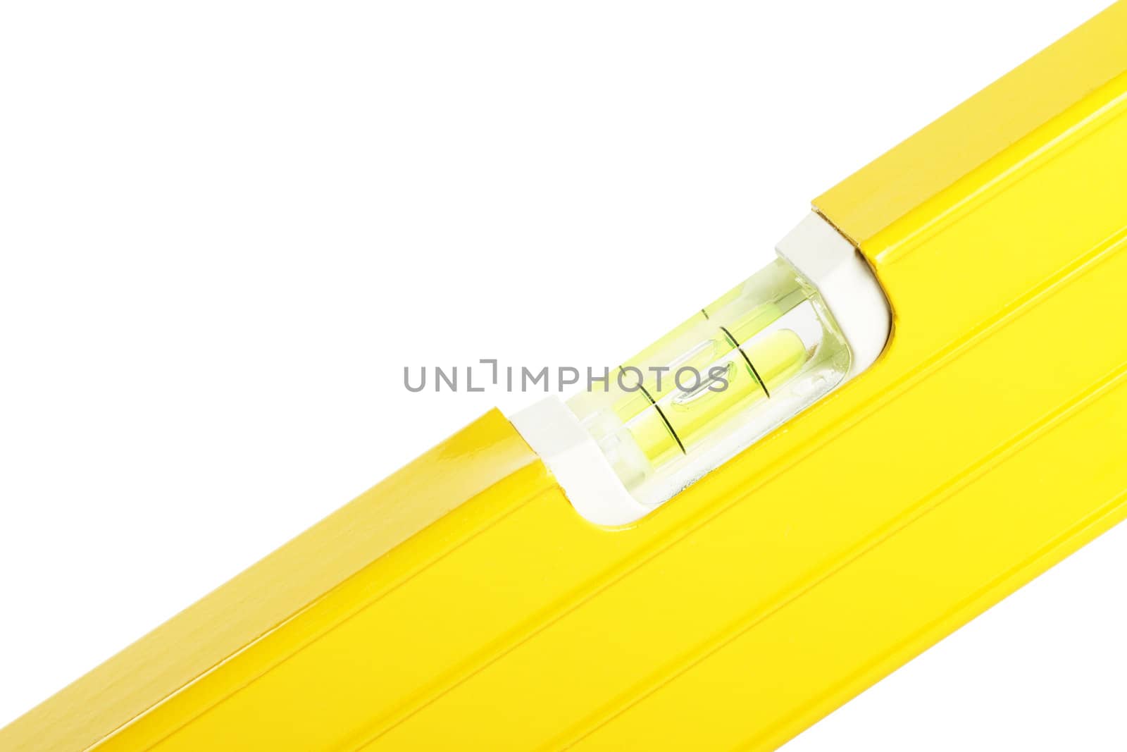 diagonal yellow water level on white background