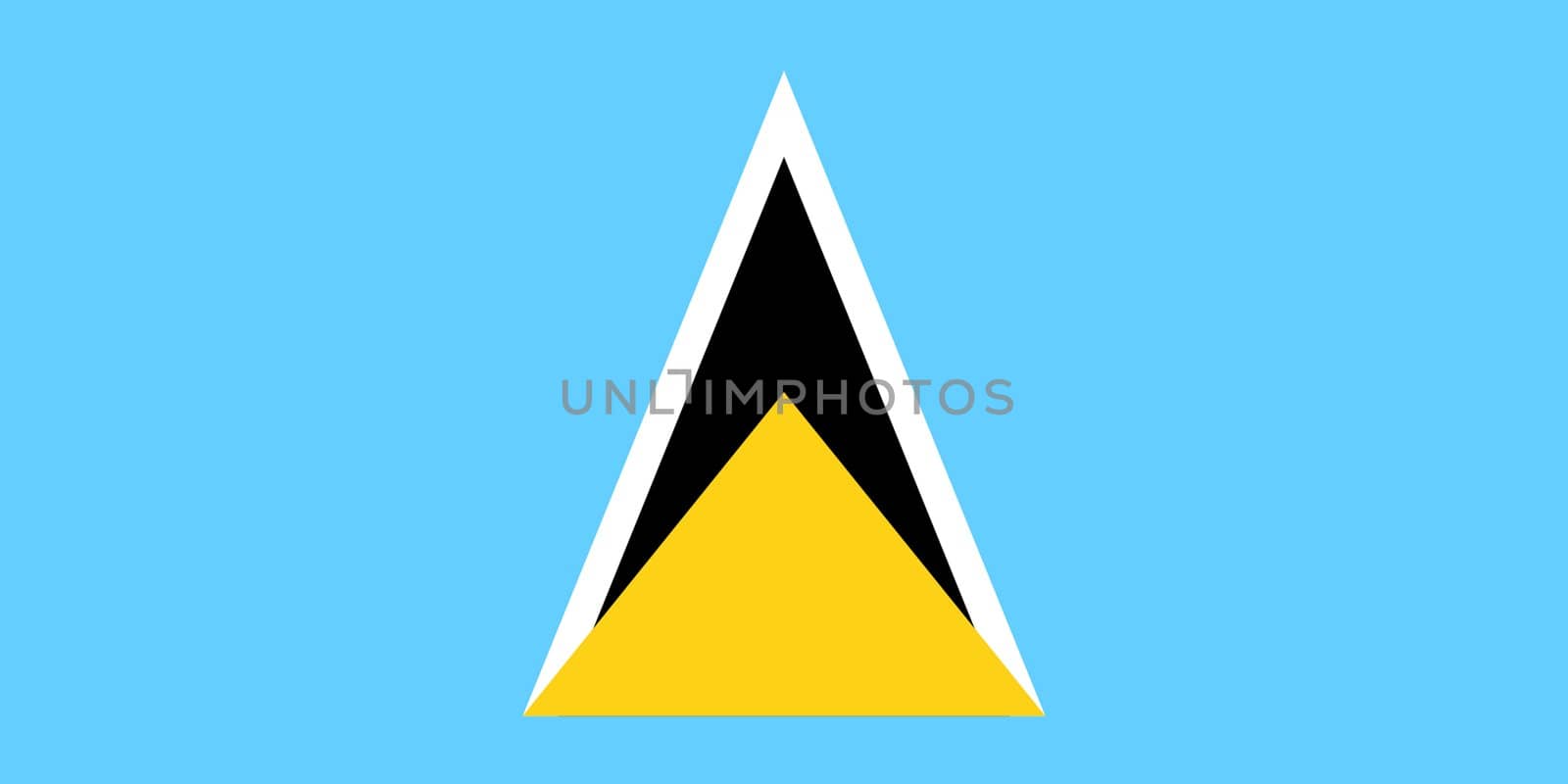 Sovereign state flag of country of Saint Lucia in official colors. 