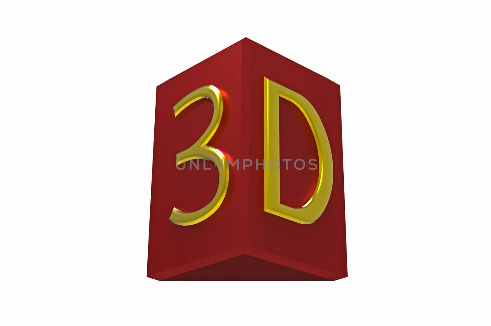 3D sign 3d render isolated on white