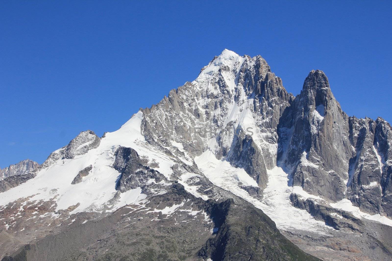 Mont-Blanc and sky blue and white