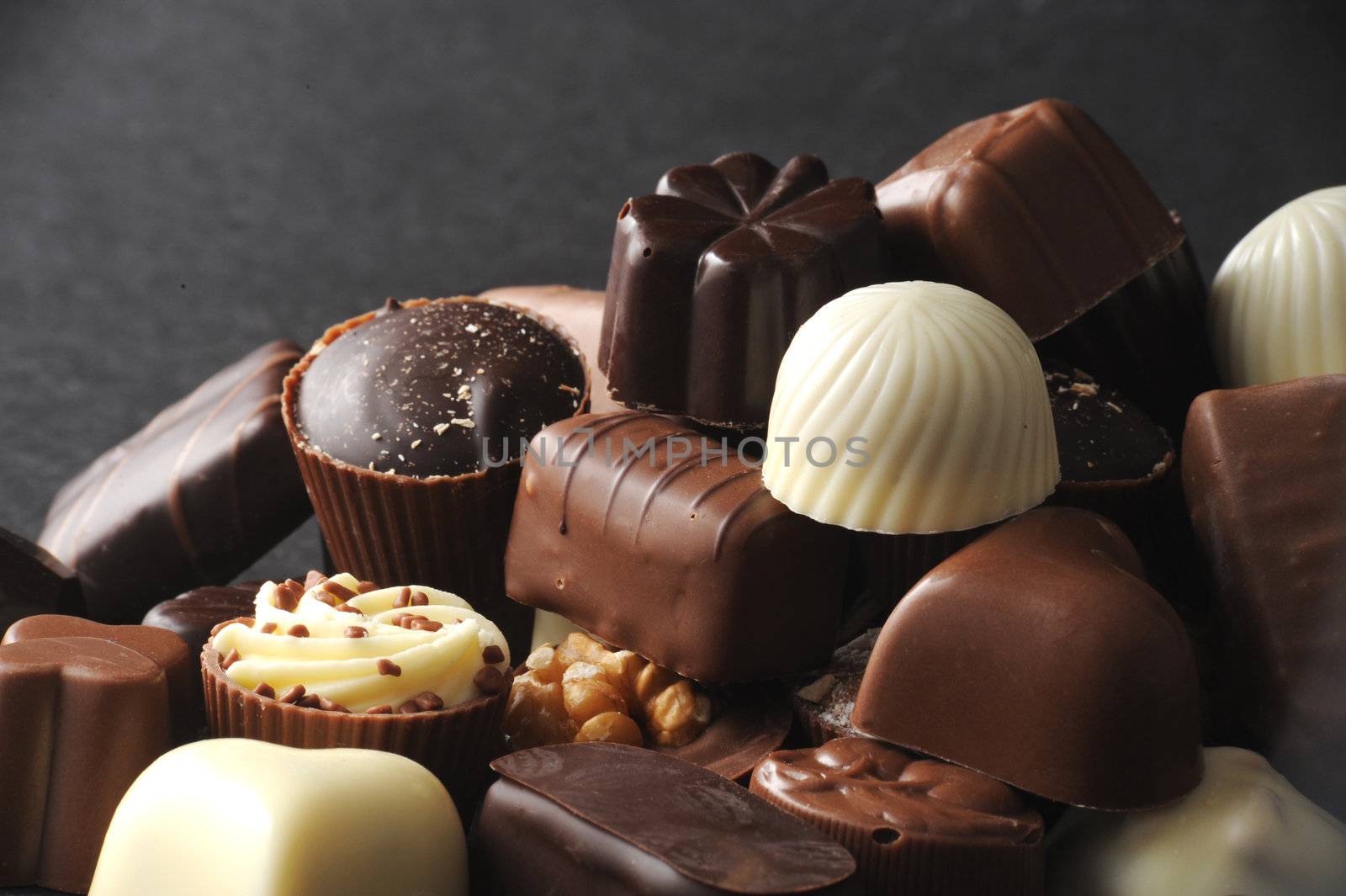 Selection of delicious hand made luxury chocolates