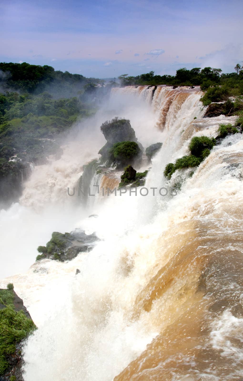 Beautiful Iguazzu falls seen from Argentinian side