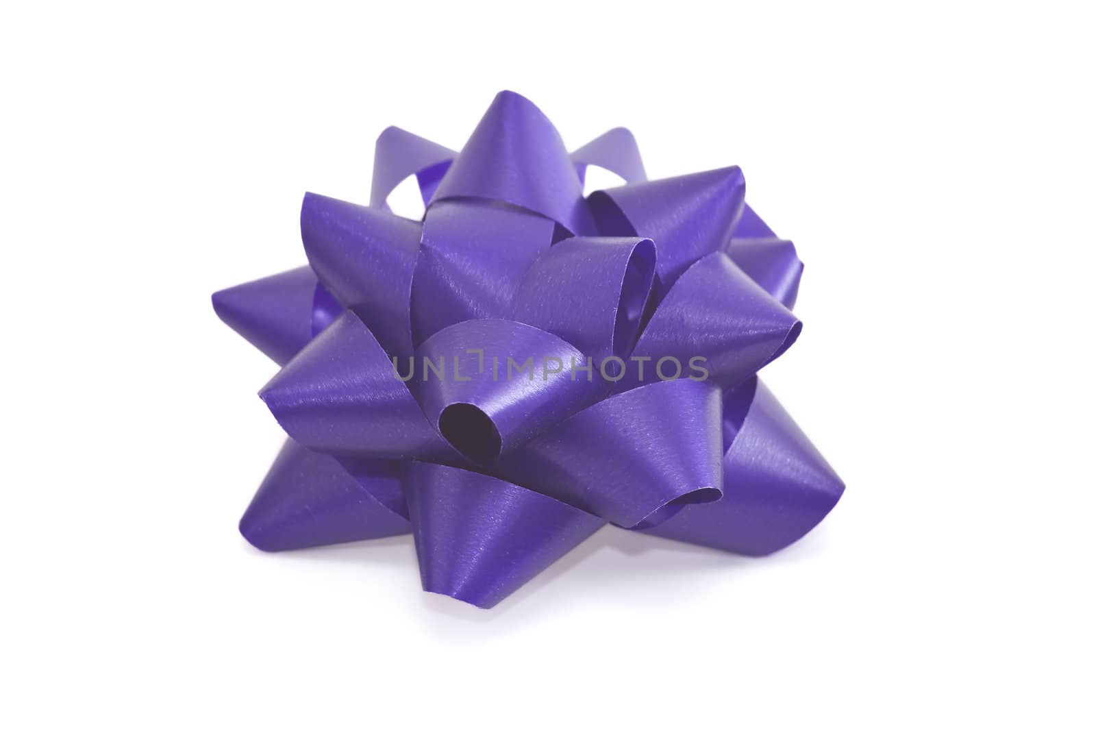 Violet bow to be used in placing on top of items - gifts, products, etc.