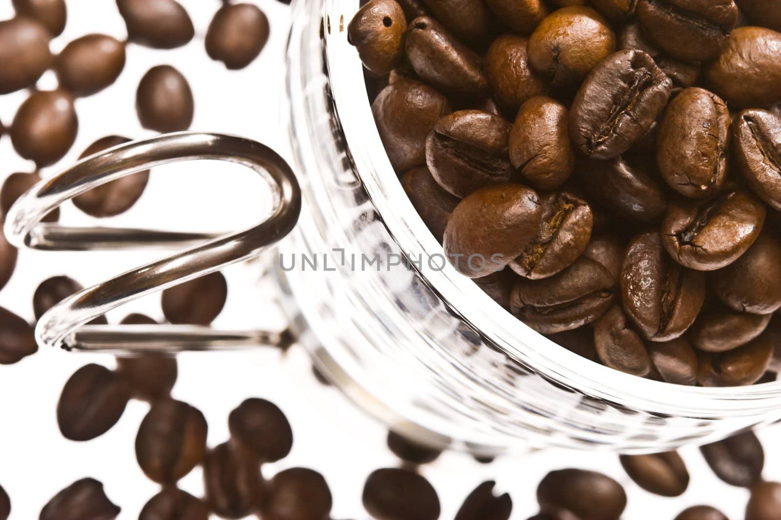 beverage series: coffee beans in a glass cup