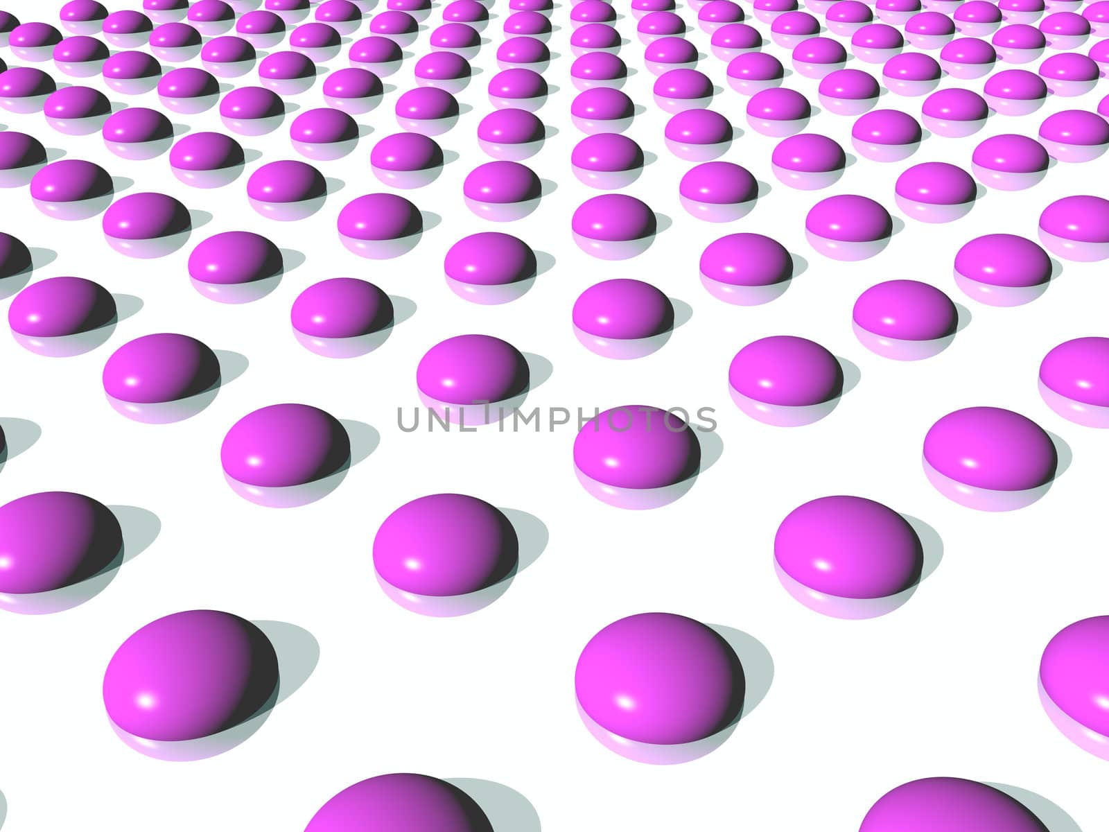 abstract bubbles in pink on white layer - 3d illustration