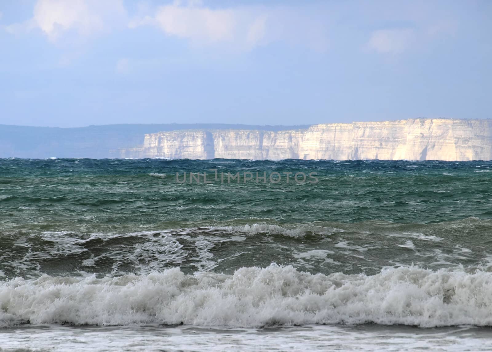 Freak ocean waves coming onto shore in the Mediterreanean