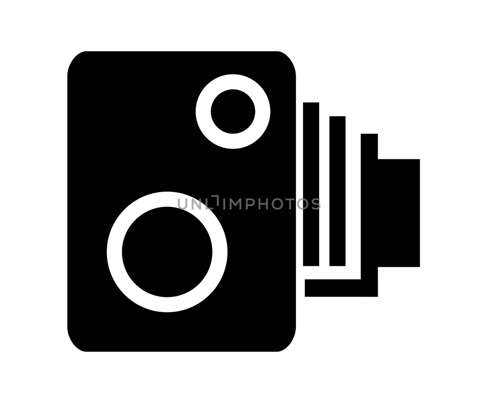 Illustrated black and white speed camera symbol