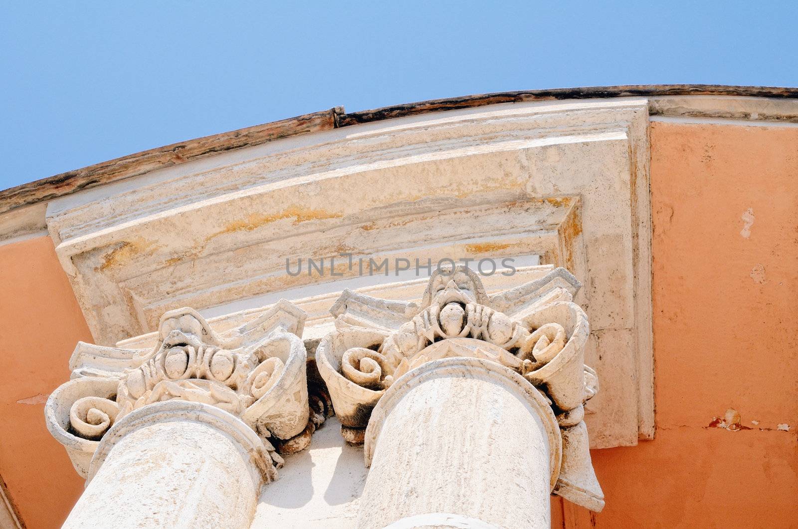 Architectural details on the roof of Saint Peter's Basilica.