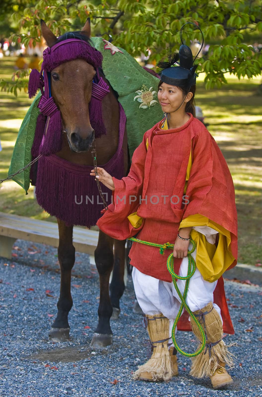 Kyoto, OCT  22: a participant on The Jidai Matsuri ( Festival of the Ages) held on October 22 2009  in Kyoto, Japan . It is one of Kyoto's renowned three great festivals