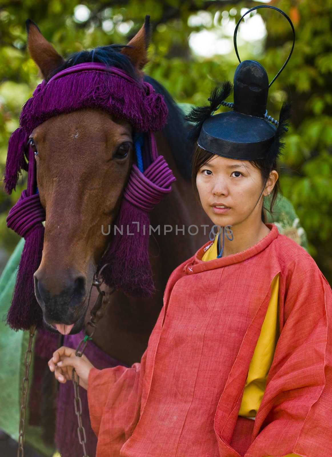 Kyoto, OCT  22: a participant on The Jidai Matsuri ( Festival of the Ages) held on October 22 2009  in Kyoto, Japan . It is one of Kyoto's renowned three great festivals