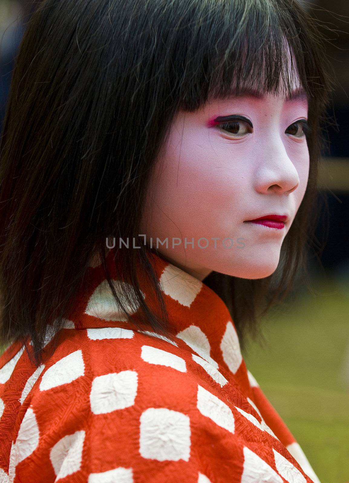 Kyoto, OCT  22: a participant on The Jidai Matsuri ( Festival of the Ages) held on October 22 2009  in Kyoto, Japan . It is one of Kyoto's renowned three great festivals