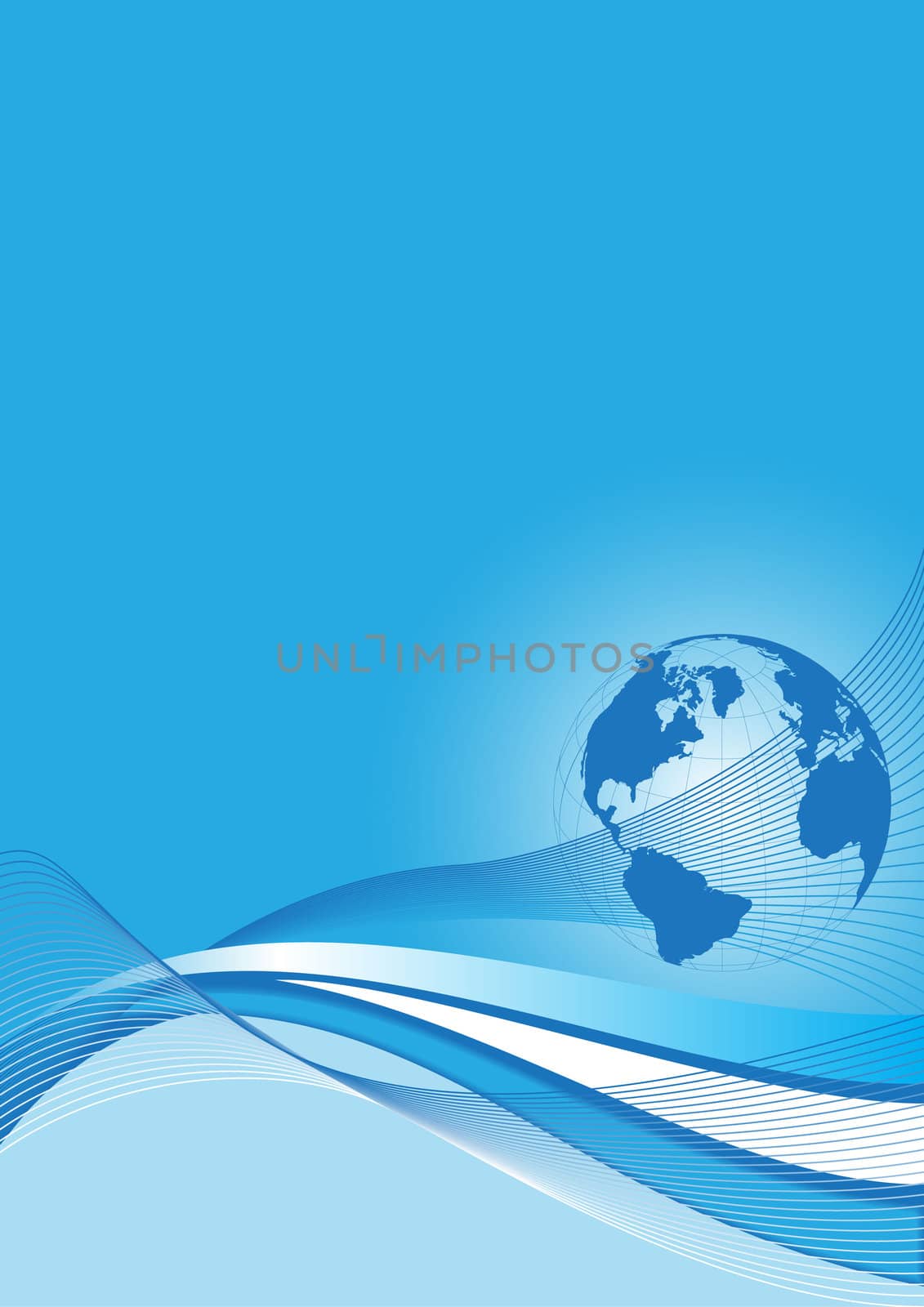 business background with a blue world globe vector