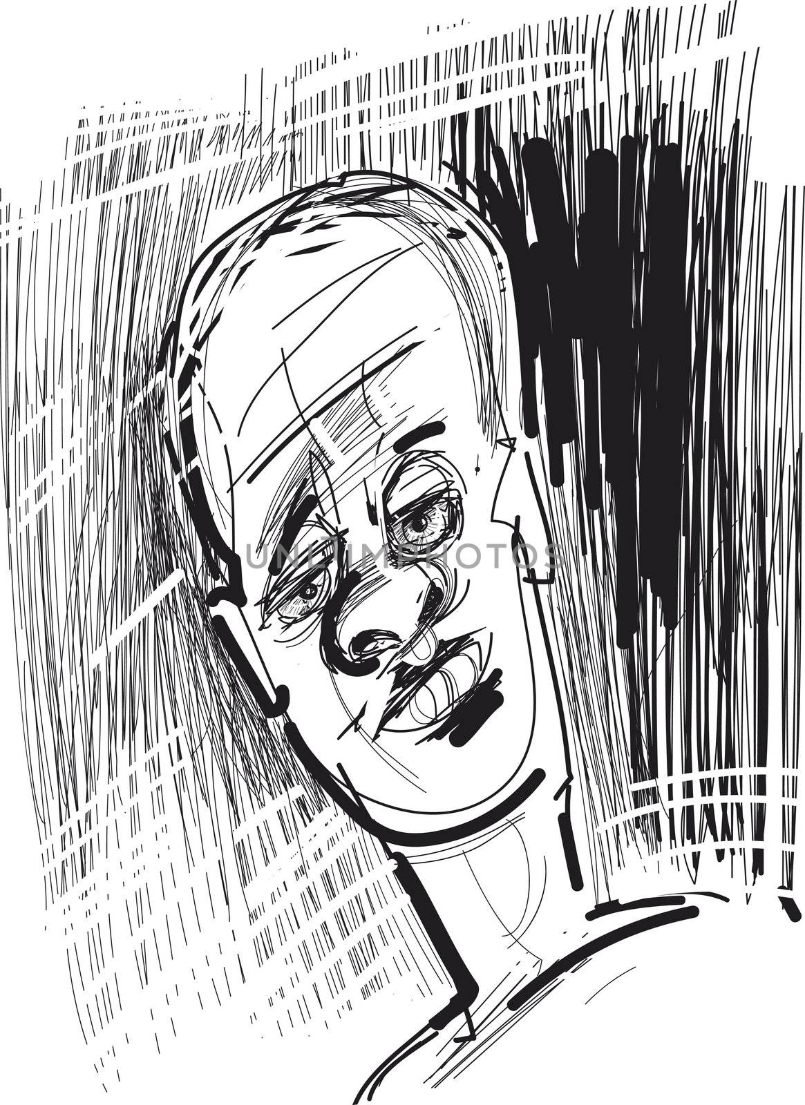 illustration sketch of man face