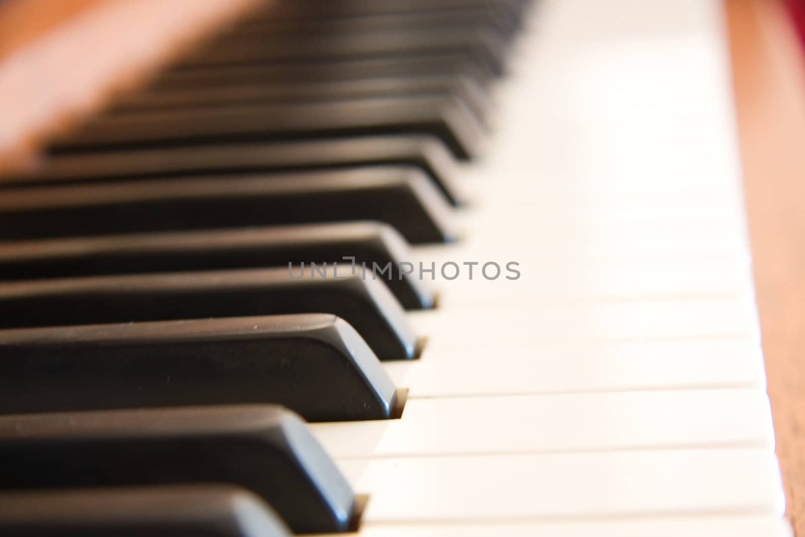 Close on piano keys