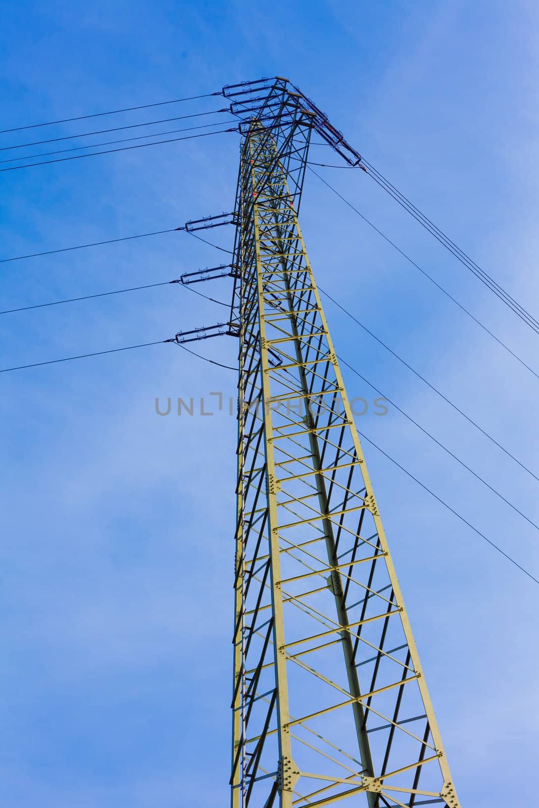 Steel pylon of high voltage electric power transmission line.