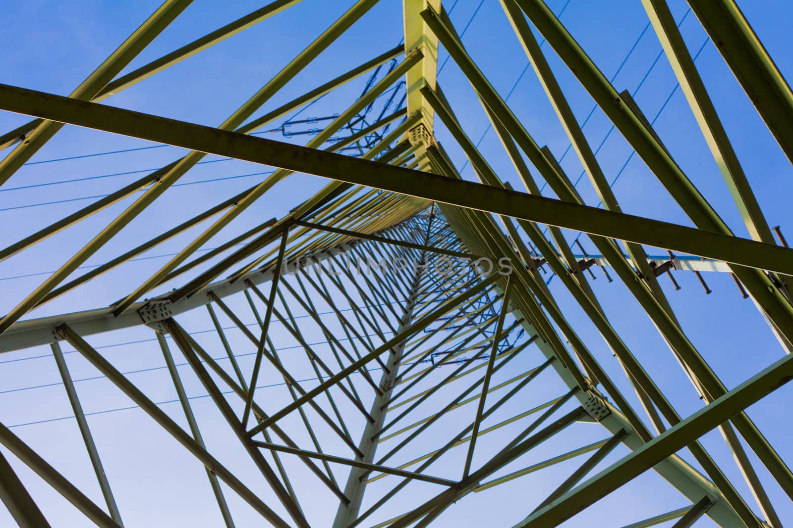 Steel structure of pylon of high voltage electric power transmission line.