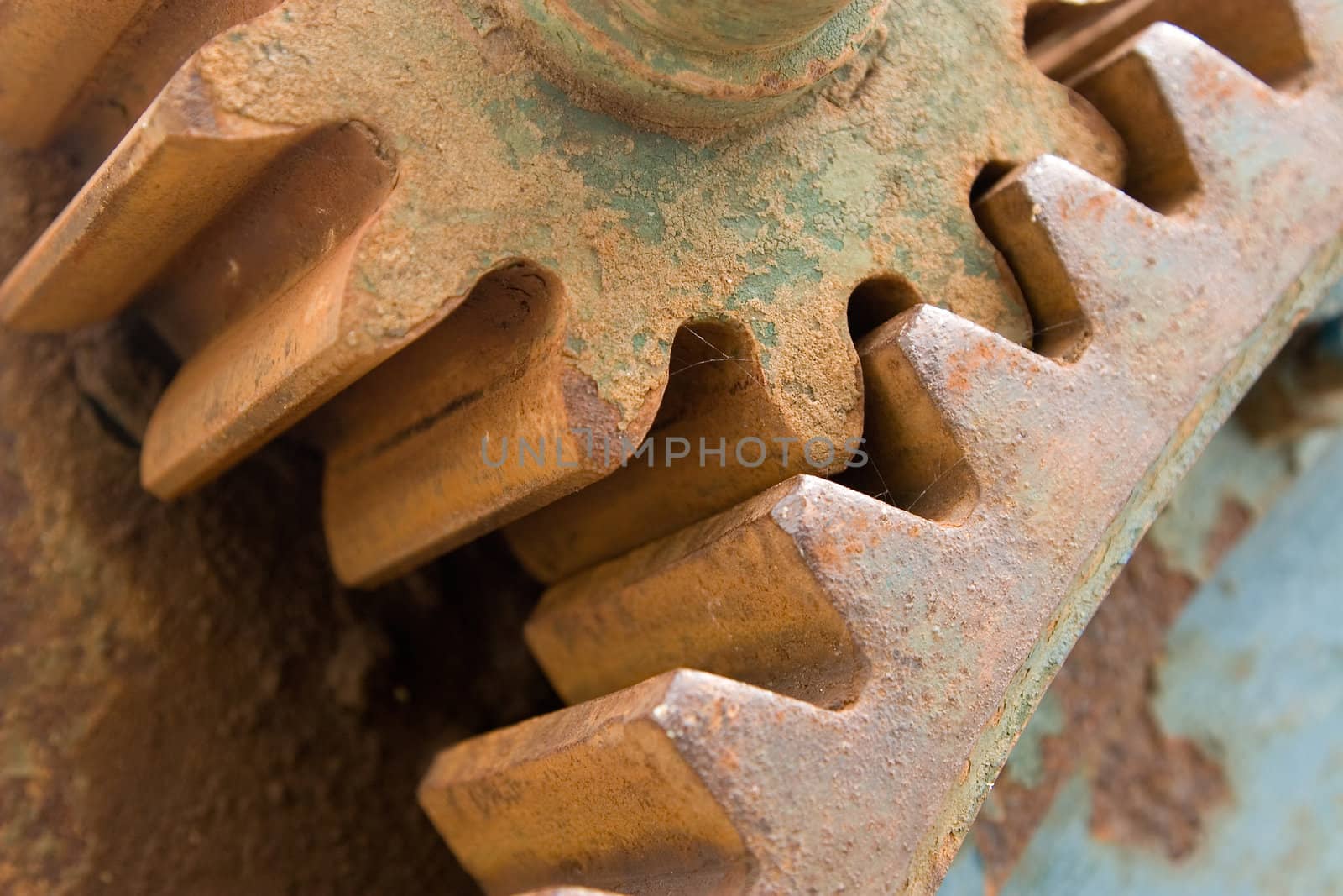 detail of old rusty gears, transmission wheels