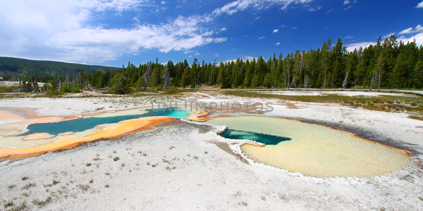 Doublet Pool in the Upper Geyser Basin of Yellowstone National Park.