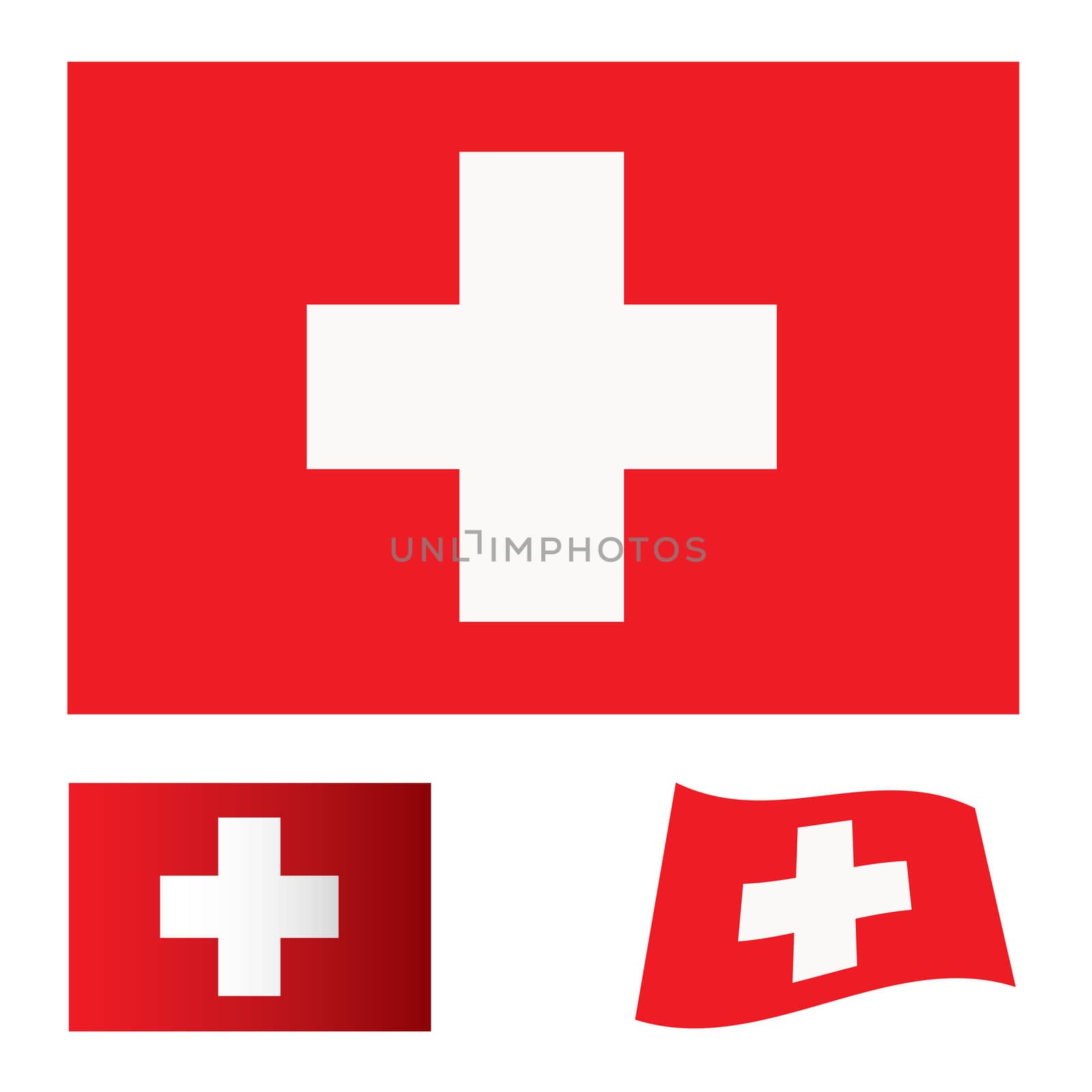 red flag background with white cross swiss icon