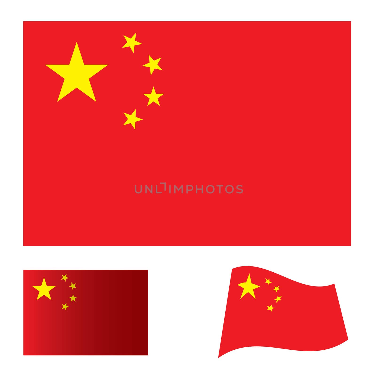 Illustrated collection of flag icon set for china