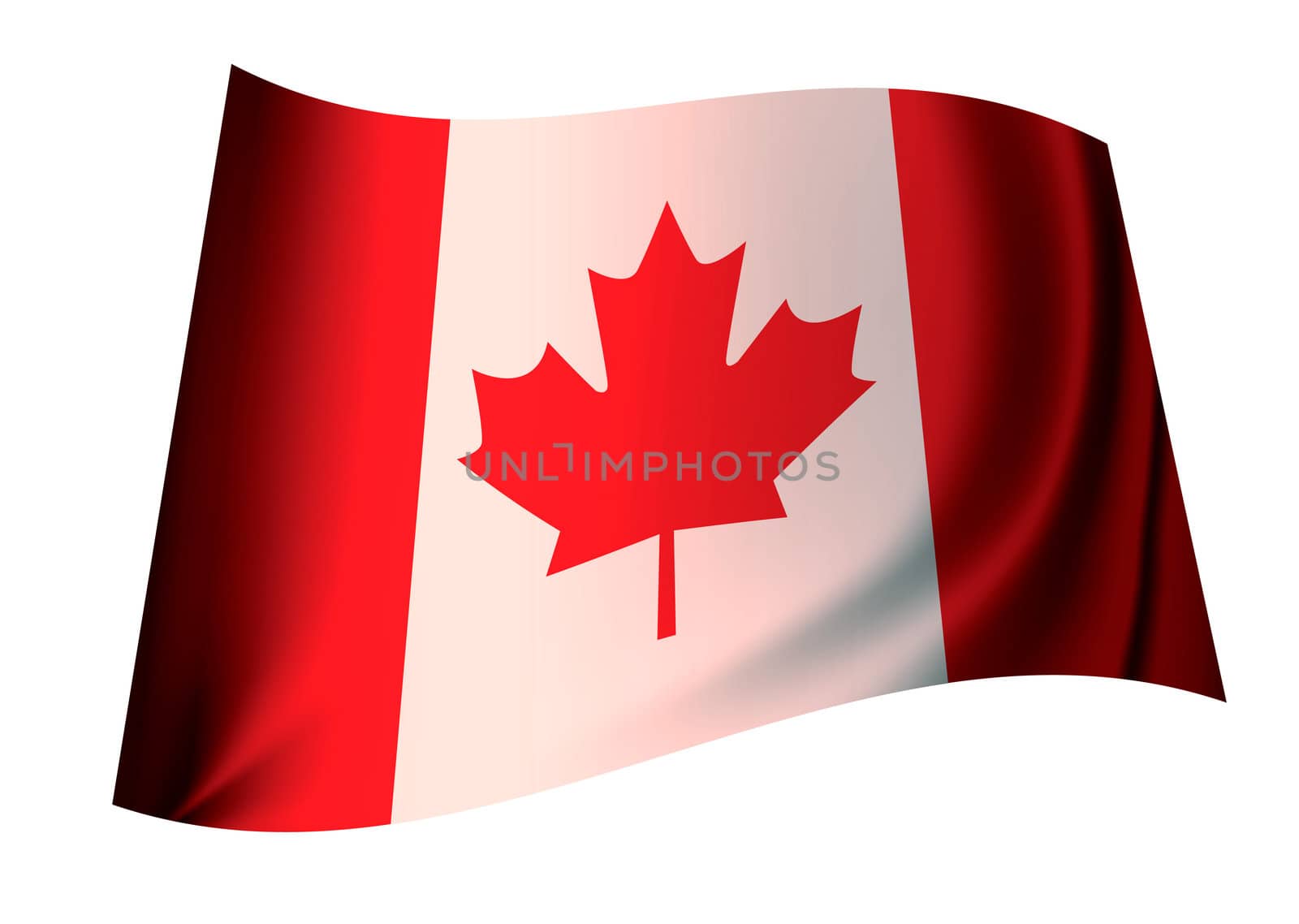 Canadian red and white flag icon with maple leaf for canada