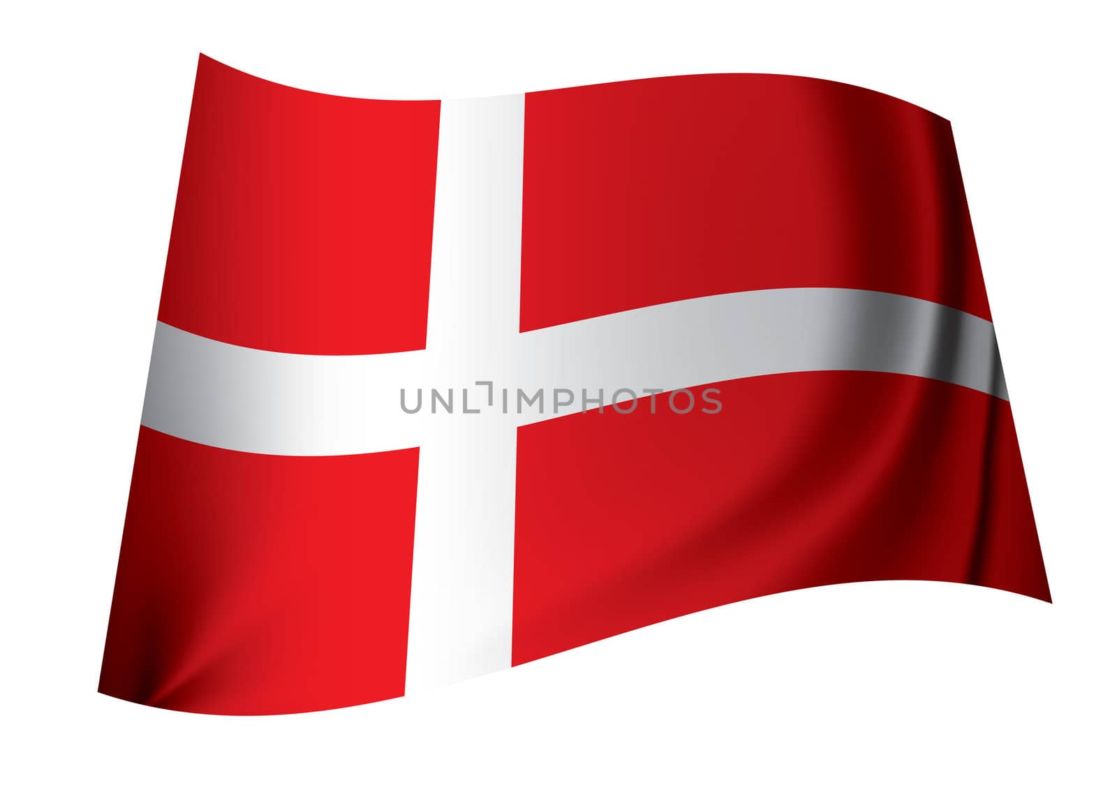 red and white danish flag floating in the wind icon for denmark