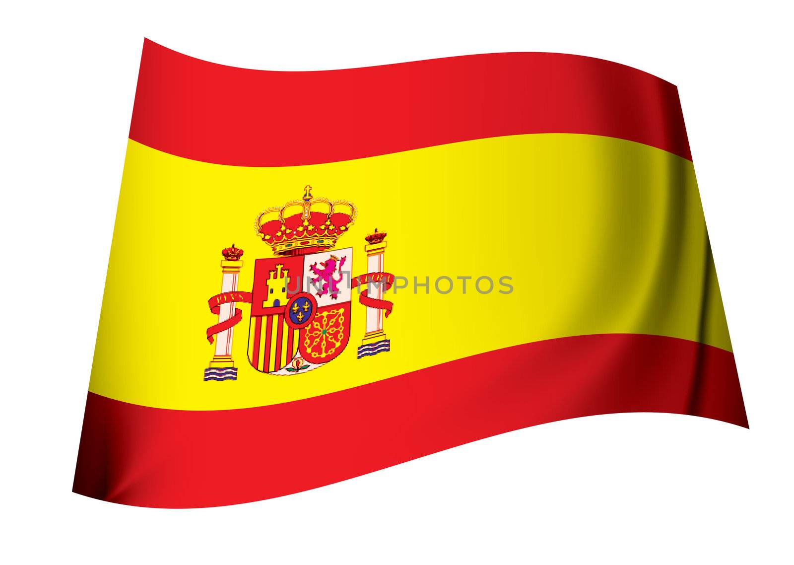 spanish coat of arms flag with red and yellow stripes