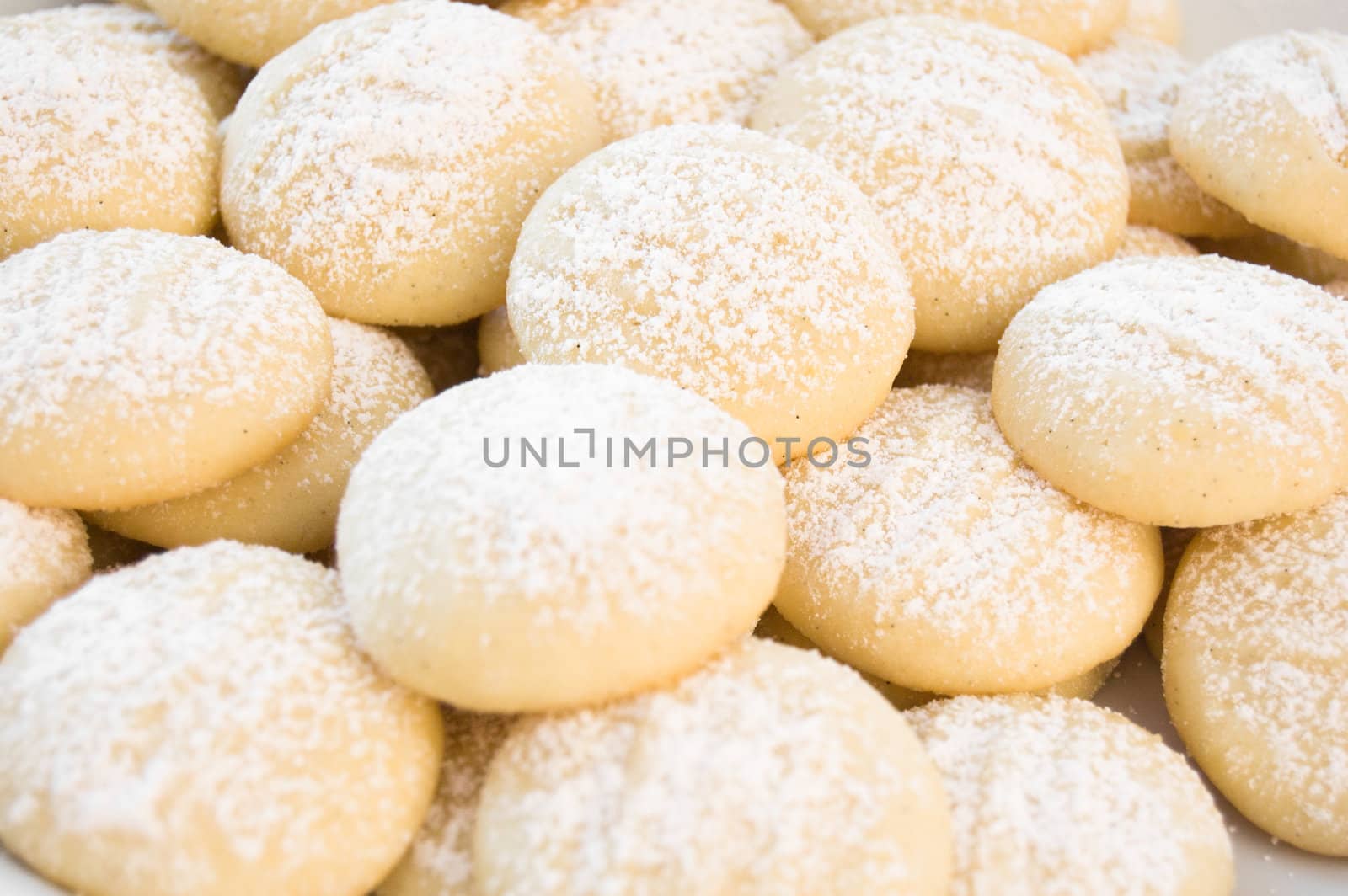 Sweet cookies with confectioners' sugar