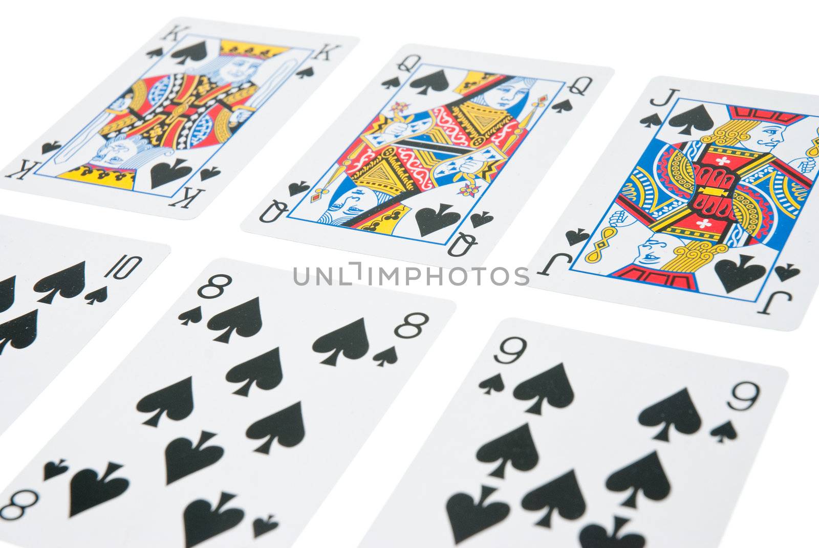 Playing cards isolated on a white background.