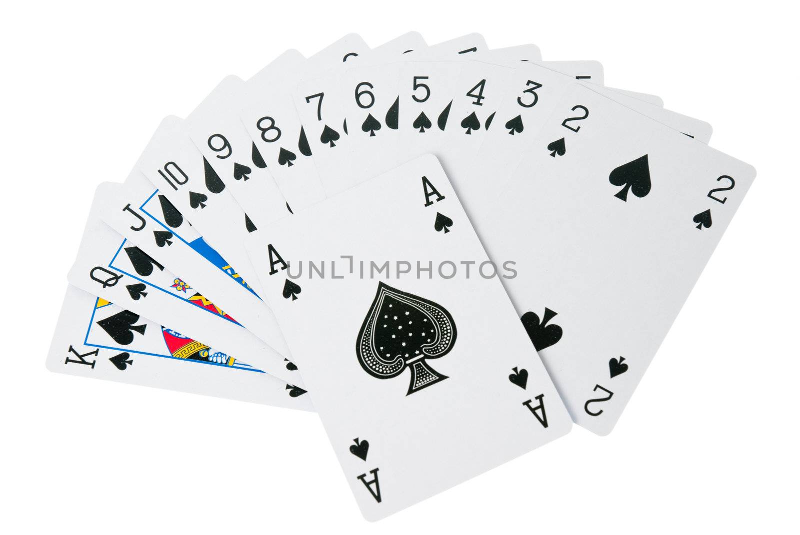 Playing cards isolated on a white background.