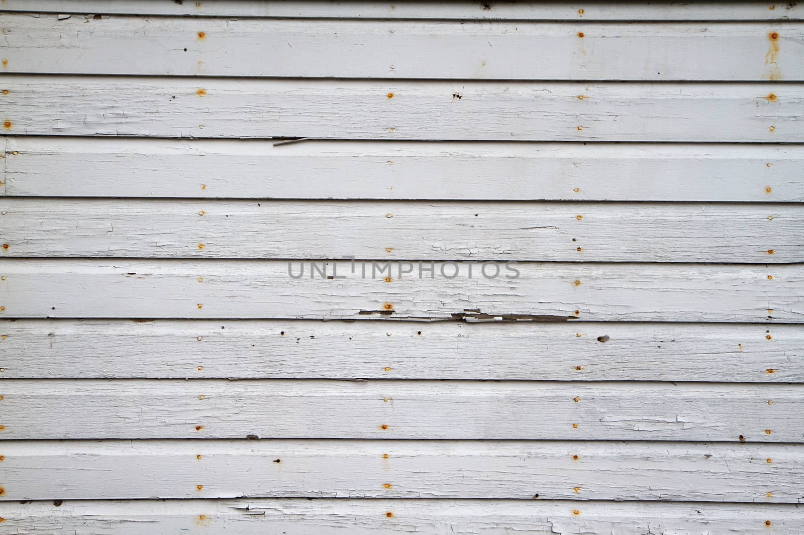 Blue Gray Weathered Wall with cracked paint and rusty nails
