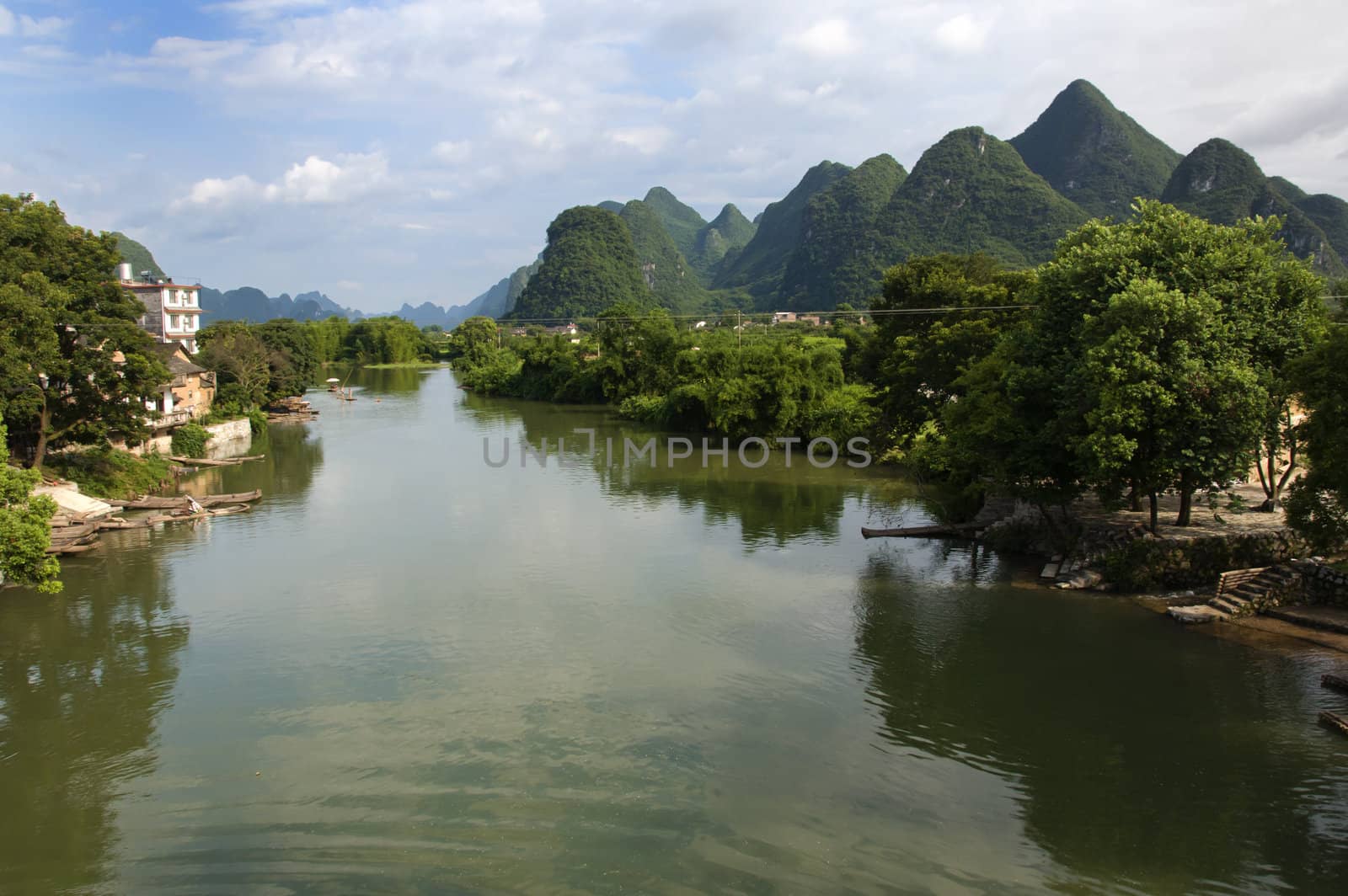 Yulong River valley from Yulong Qiao (Yulong Bridge), Yanghuo, China