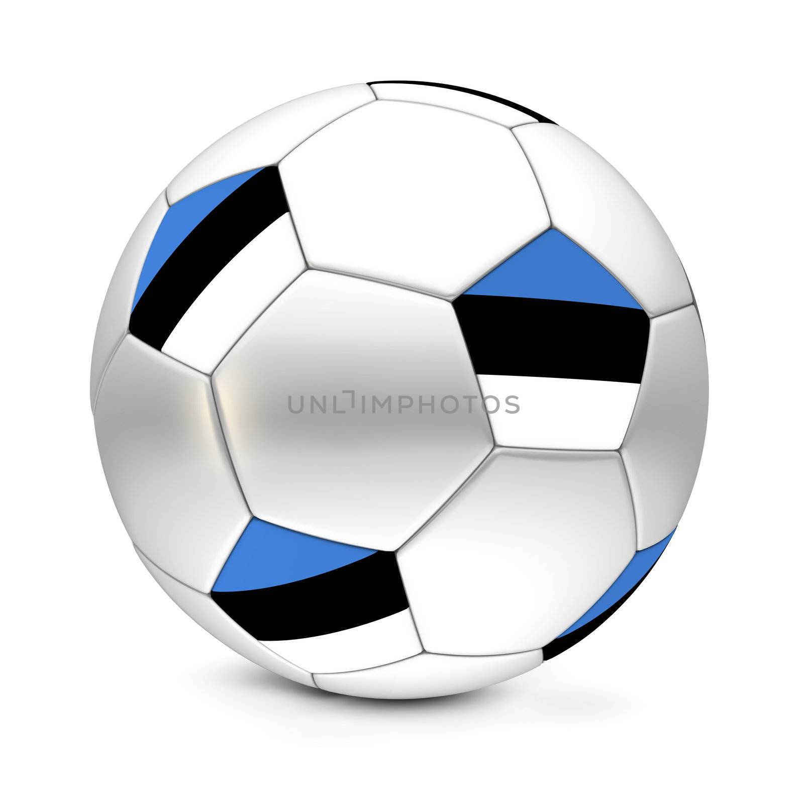 shiny football/soccer ball with the flag of Estonia on the pentagons